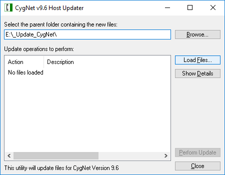 CygNet Host Updater sample dialog box
